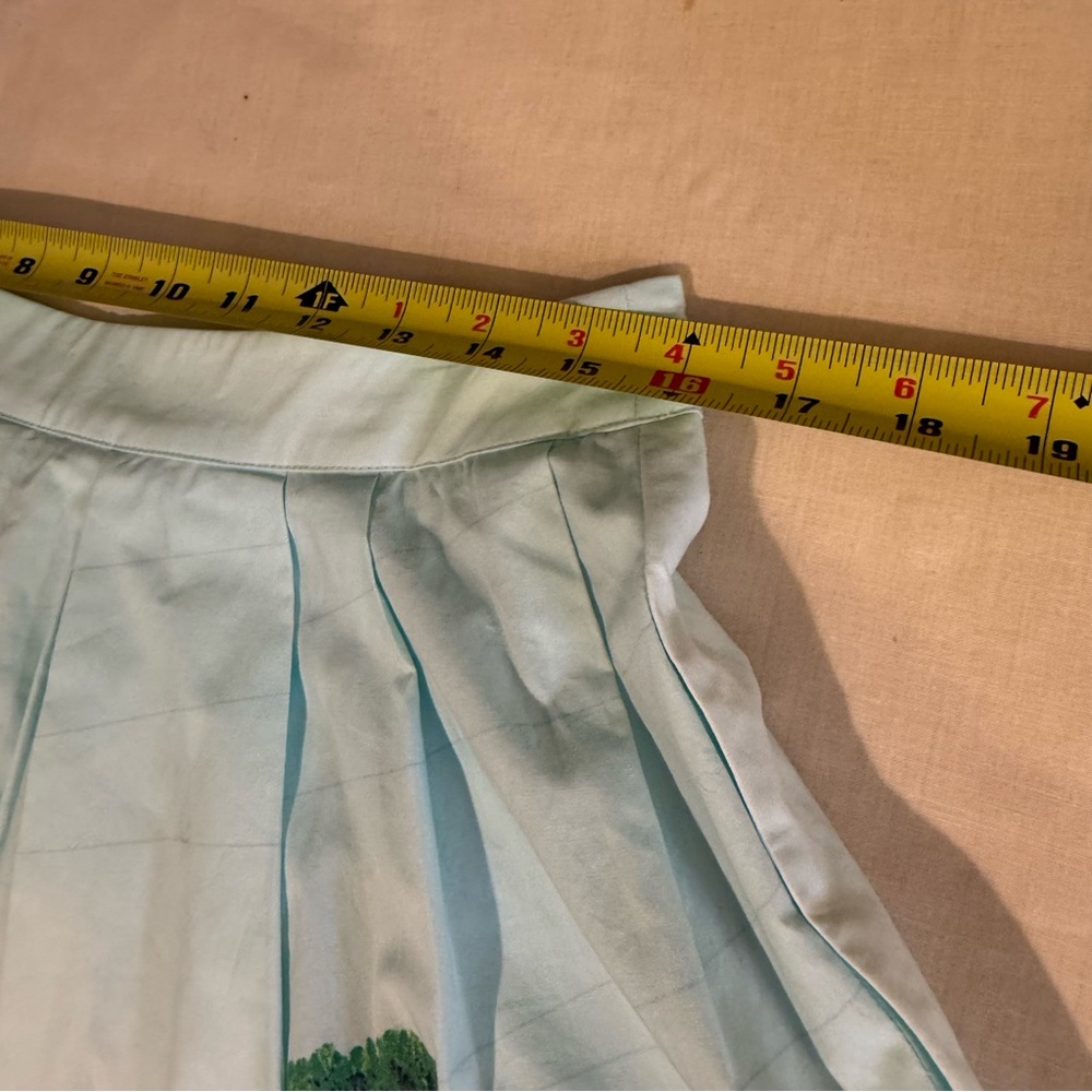 Anthropologie, Sandra Ball Photography Stylish Green and White Skirt, Size 8 - Picture 12 of 14